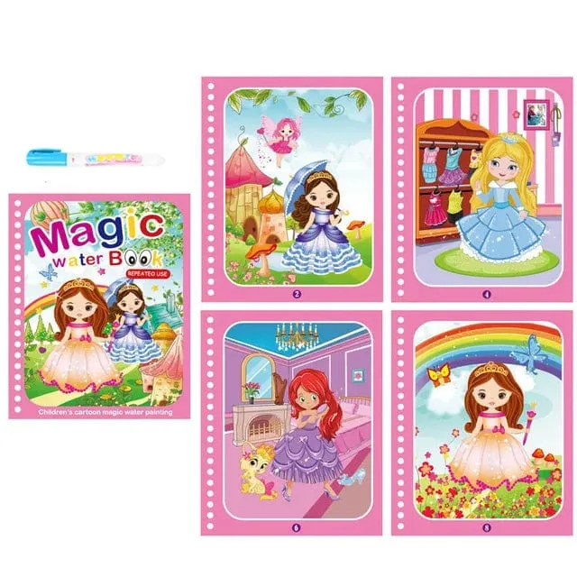 Mal- und Zeichenspielzeug für Kinder, wiederverwendbares Malbuch, magisches Wasser-Malbuch, sensorisches Früherziehungsspielzeug für Kinder