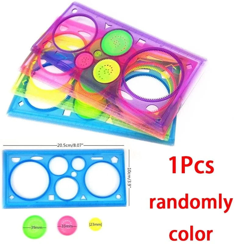 Spirograph-Zeichenschablonen-Set mit Tiergeometrie, Malvorlage, Lineale, Kunsthandwerk, kreatives Kinder-Lernspielzeug
