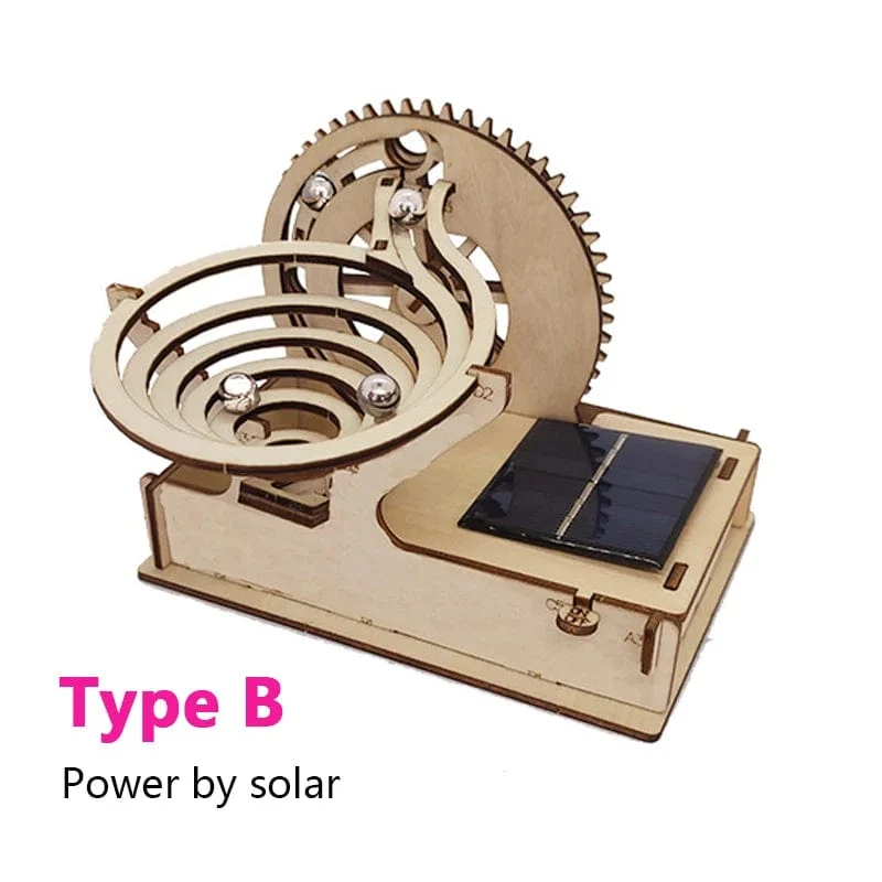 3D-Holzpuzzle zum Selbermachen, zusammenbauen, mechanisches Murmelbahn-Getriebe, Modellbausatz, Dampf-Wissenschaftspuzzle, Lernspielzeug, Geschenk für Kinder