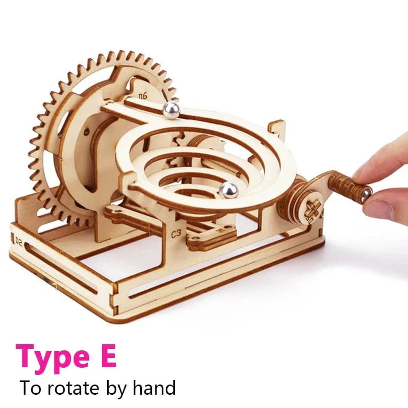 3D-Holzpuzzle zum Selbermachen, zusammenbauen, mechanisches Murmelbahn-Getriebe, Modellbausatz, Dampf-Wissenschaftspuzzle, Lernspielzeug, Geschenk für Kinder