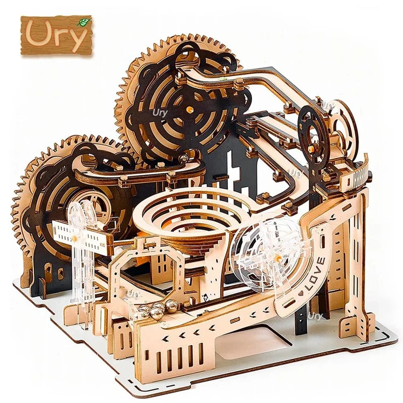 3D-Holzpuzzle, Kugelbahn-Set, DIY, mechanische Schiene, elektrisch, manuell, Modellbaustein-Bausätze, Montagespielzeug, Geschenk für Jugendliche und Erwachsene
