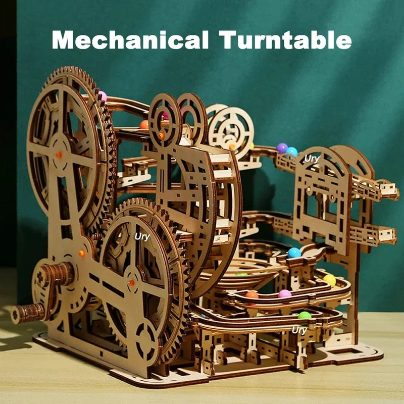 3D-Holzpuzzle, Kugelbahn-Set, DIY, mechanische Schiene, elektrisch, manuell, Modellbaustein-Bausätze, Montagespielzeug, Geschenk für Jugendliche und Erwachsene