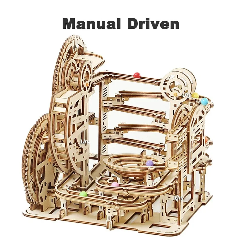 3D-Holzpuzzle, Kugelbahn-Set, DIY, mechanische Schiene, elektrisch, manuell, Modellbaustein-Bausätze, Montagespielzeug, Geschenk für Jugendliche und Erwachsene