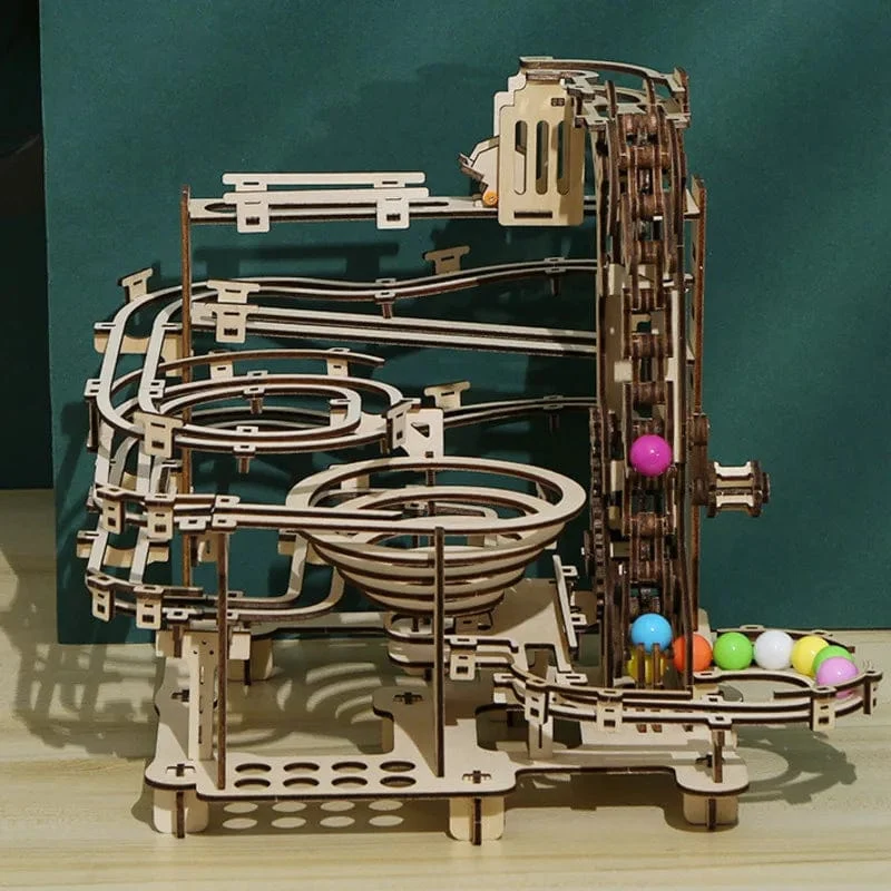 335 PCS Marmor Run Set 3D Holz Puzzle DIY Labyrinth Modell Baustein Kits Montage Pädagogisches Spielzeug Für Kinder Erwachsene Stamm Geschenk