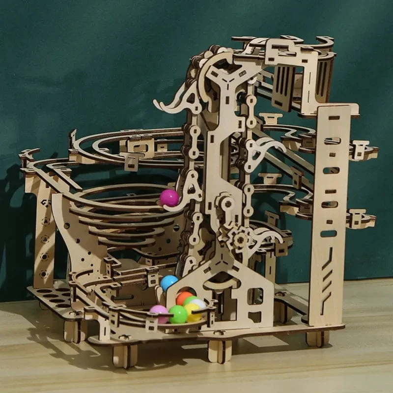 335 PCS Marmor Run Set 3D Holz Puzzle DIY Labyrinth Modell Baustein Kits Montage Pädagogisches Spielzeug Für Kinder Erwachsene Stamm Geschenk