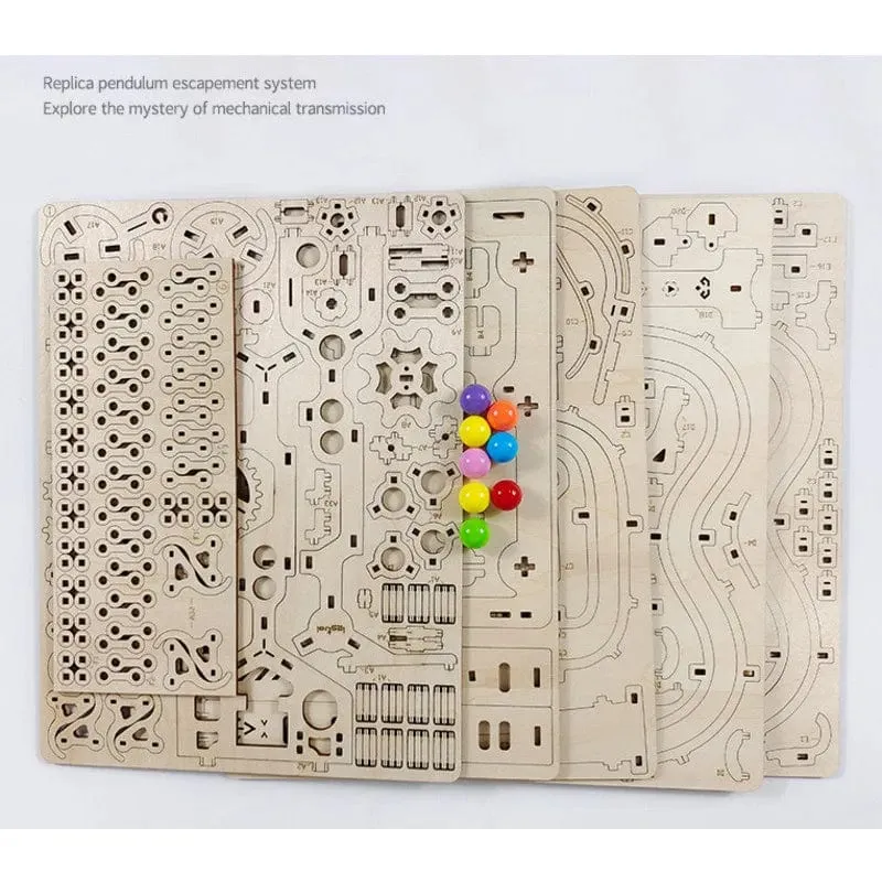 335 PCS Marmor Run Set 3D Holz Puzzle DIY Labyrinth Modell Baustein Kits Montage Pädagogisches Spielzeug Für Kinder Erwachsene Stamm Geschenk