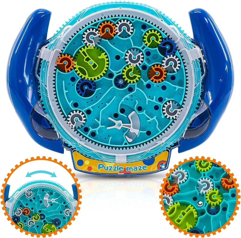 Schwerkraft-Labyrinth-Puzzlespiele für Kinder. Cooles Raumschiff-Labyrinth-Spielzeug, Getriebesteuerung mit zwei Stahlmurmeln, Herausforderungsspiele für die Feinmotorik