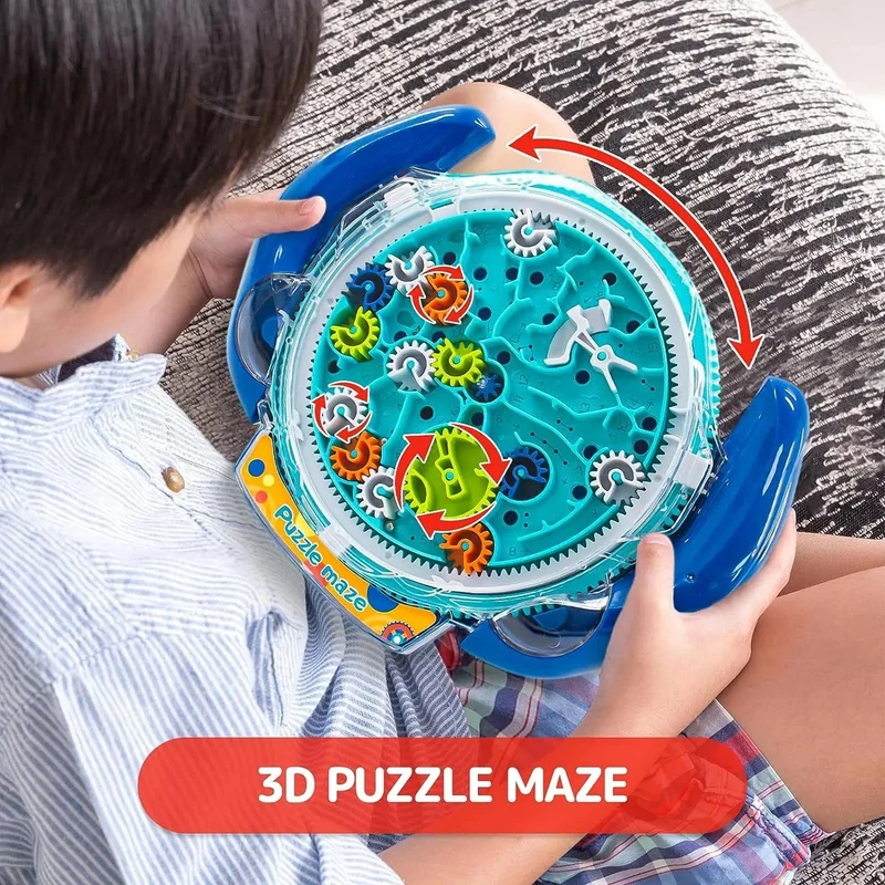 Schwerkraft-Labyrinth-Puzzlespiele für Kinder. Cooles Raumschiff-Labyrinth-Spielzeug, Getriebesteuerung mit zwei Stahlmurmeln, Herausforderungsspiele für die Feinmotorik