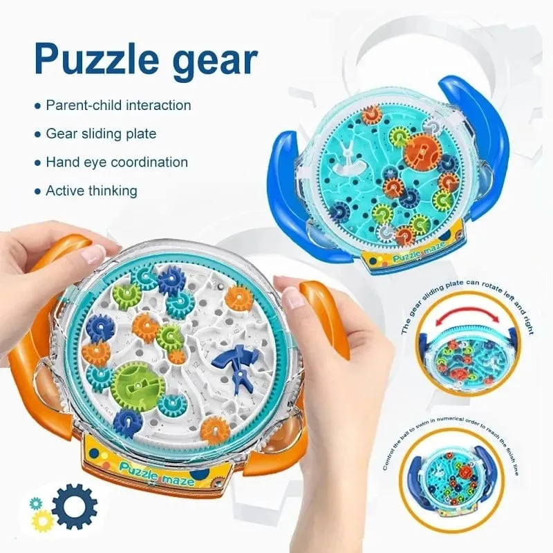 Schwerkraft-Labyrinth-Puzzlespiele für Kinder. Cooles Raumschiff-Labyrinth-Spielzeug, Getriebesteuerung mit zwei Stahlmurmeln, Herausforderungsspiele für die Feinmotorik