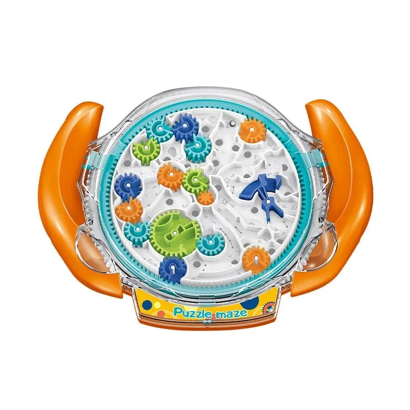 Schwerkraft-Labyrinth-Puzzlespiele für Kinder. Cooles Raumschiff-Labyrinth-Spielzeug, Getriebesteuerung mit zwei Stahlmurmeln, Herausforderungsspiele für die Feinmotorik
