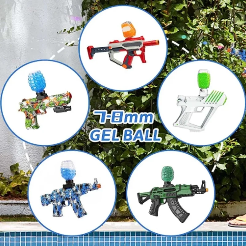 50000 7-8mm Blaster Gel Gun Ammo für Glock Pistole Spielzeug Pistolen Wasser Ball Perlen AK47 gelblast M416