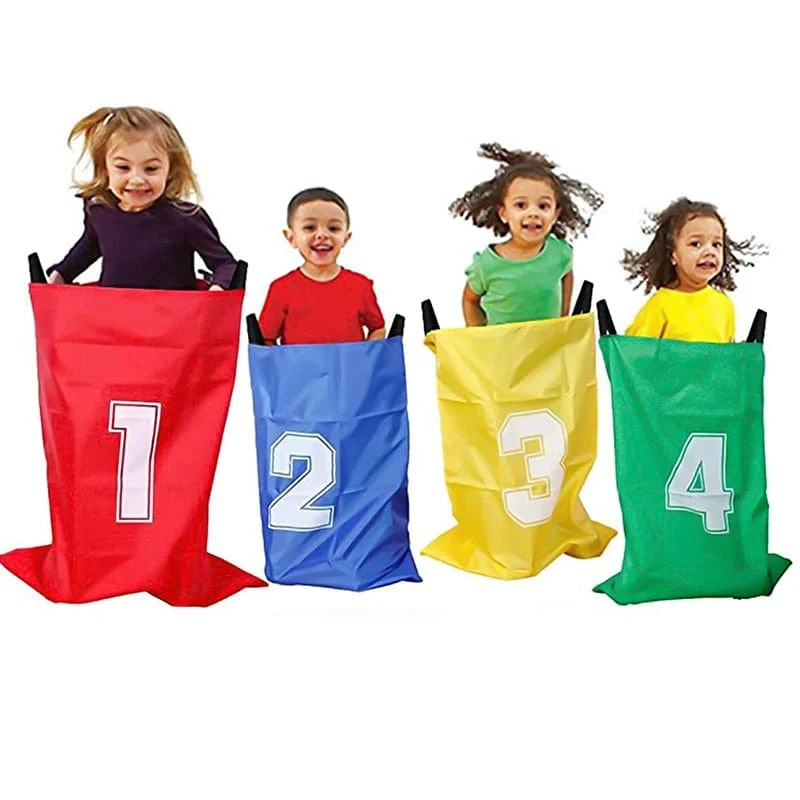 4Pcs Spaß Outdoor-Sport Requisiten Känguru Springen Tasche Sack Rennen Spiele eltern-kind-Interaktive Gefühl Ausbildung Kinder Vorschule spielzeug