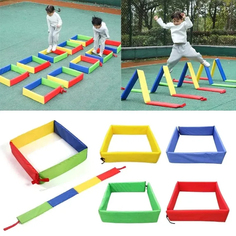 Kinder Spaß Outdoor Spiele Jump Rahmen Bohren Löcher Spielzeug Sensorische Integration Training Kindergarten Kind Sport Requisiten Mehrere Spiele