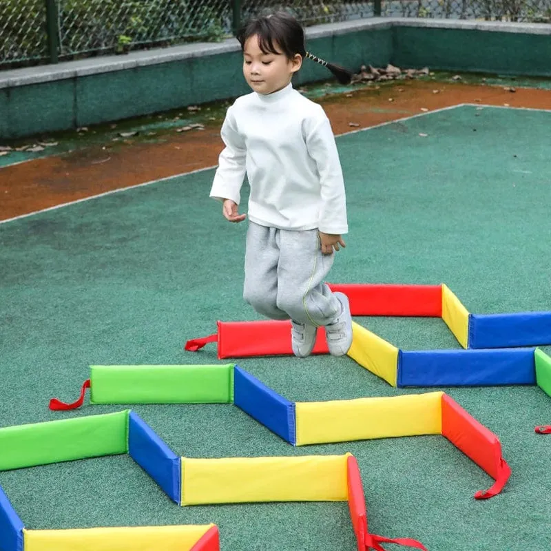 Kinder Spaß Outdoor Spiele Jump Rahmen Bohren Löcher Spielzeug Sensorische Integration Training Kindergarten Kind Sport Requisiten Mehrere Spiele
