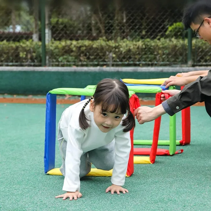 Kinder Spaß Outdoor Spiele Jump Rahmen Bohren Löcher Spielzeug Sensorische Integration Training Kindergarten Kind Sport Requisiten Mehrere Spiele