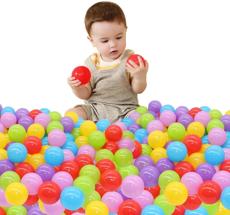 50 Stück Baby-Plastikbälle Wasserbecken Ocean Wave Ball für Kinderspiele Schwimmgrube mit Basketballkorb Spielhaus im Freien Zelte Spielzeug