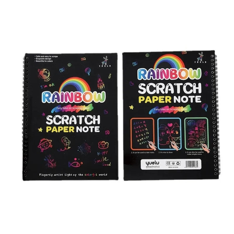 Rainbow Magic Scratch Off Papier-Set für Kinder, Kunst, Kratzen, Malen, Spielzeug, DIY-Graffiti-Buch, Kinder, Montessori-Lernspielzeug