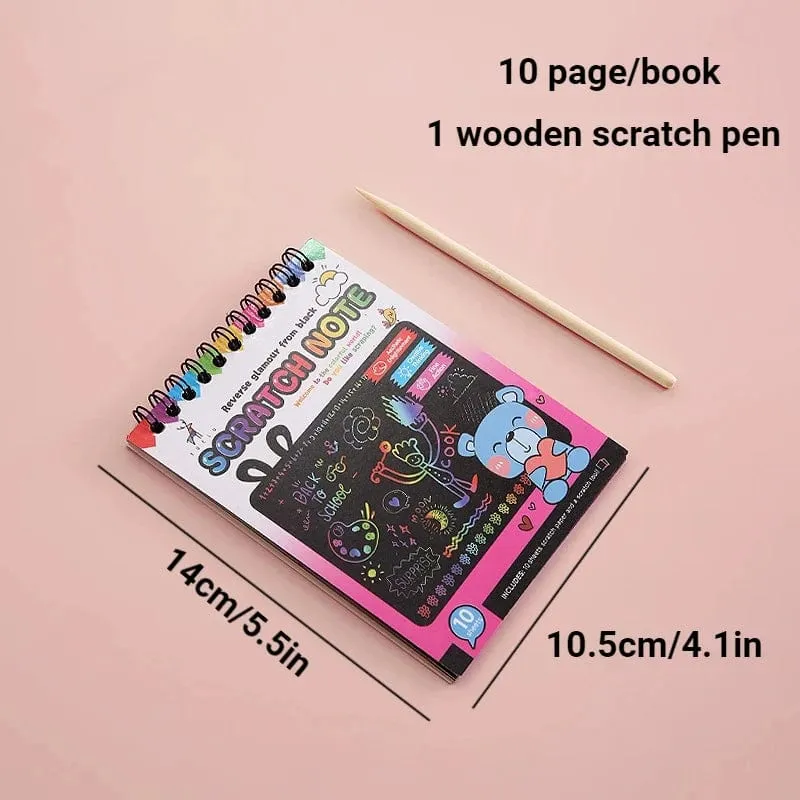 Rainbow Magic Scratch Off Papier-Set für Kinder, Kunst, Kratzen, Malen, Spielzeug, DIY-Graffiti-Buch, Kinder, Montessori-Lernspielzeug