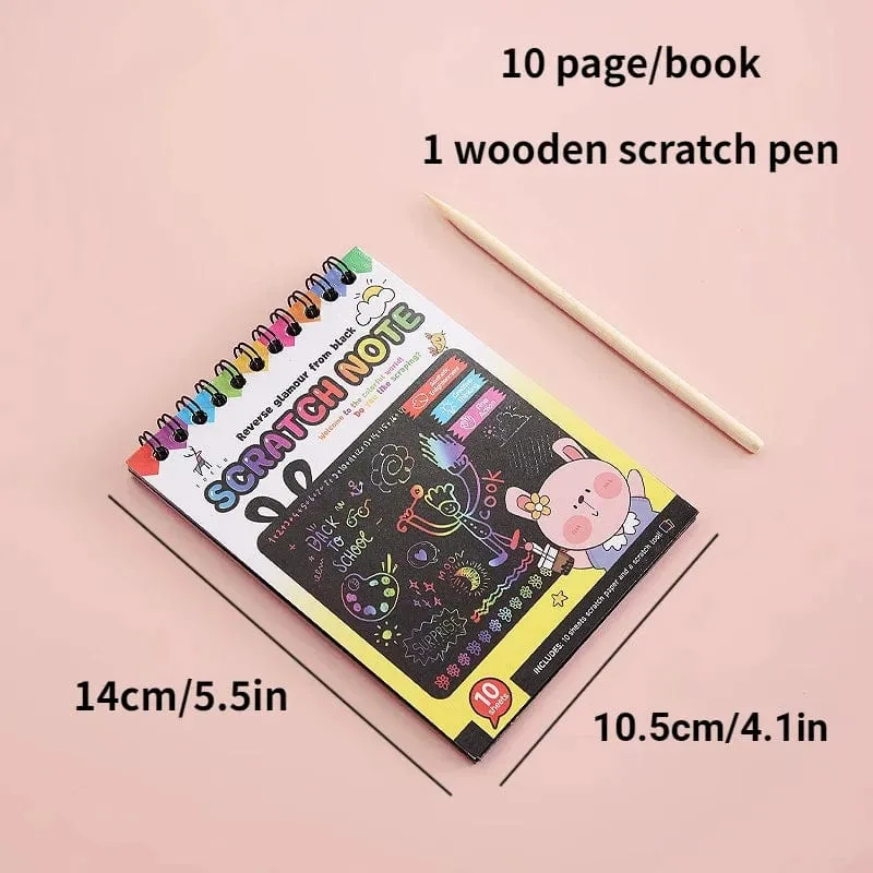 Rainbow Magic Scratch Off Papier-Set für Kinder, Kunst, Kratzen, Malen, Spielzeug, DIY-Graffiti-Buch, Kinder, Montessori-Lernspielzeug