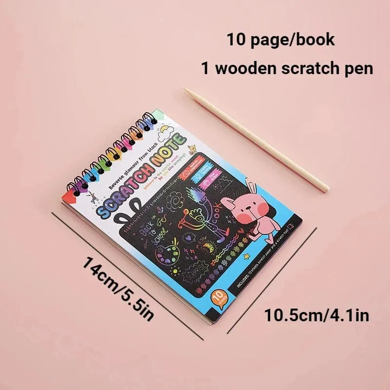 Rainbow Magic Scratch Off Papier-Set für Kinder, Kunst, Kratzen, Malen, Spielzeug, DIY-Graffiti-Buch, Kinder, Montessori-Lernspielzeug