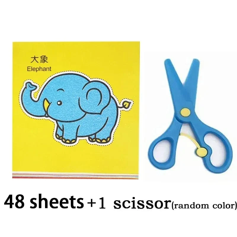 48 stücke Kinder Handgemachtes Papierschnittbuch Bastelspielzeug DIY Kinder Basteln Cartoon Scrapbooking Papierspielzeug für Kinder Lernspielzeug Geschenke
