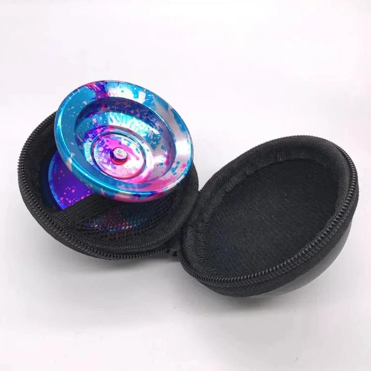 Professionelle YoYo-Tasche EDC, glattes Leder, Samtgürtel, Schlüsselanhänger-Etui. Für Yoyos unter 44.5 x 57 mm