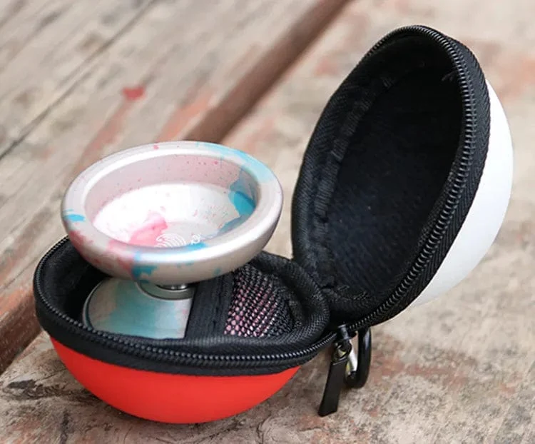 Professionelle YoYo-Tasche EDC, glattes Leder, Samtgürtel, Schlüsselanhänger-Etui. Für Yoyos unter 44.5 x 57 mm