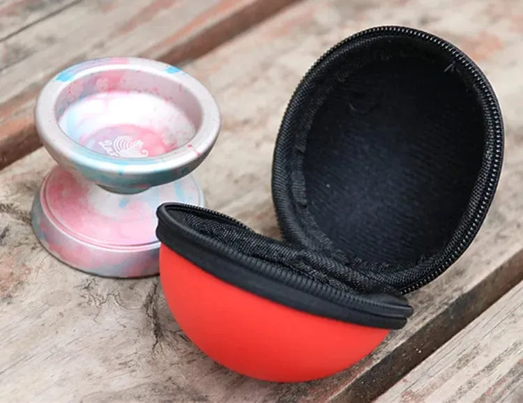 Professionelle YoYo-Tasche EDC, glattes Leder, Samtgürtel, Schlüsselanhänger-Etui. Für Yoyos unter 44.5 x 57 mm