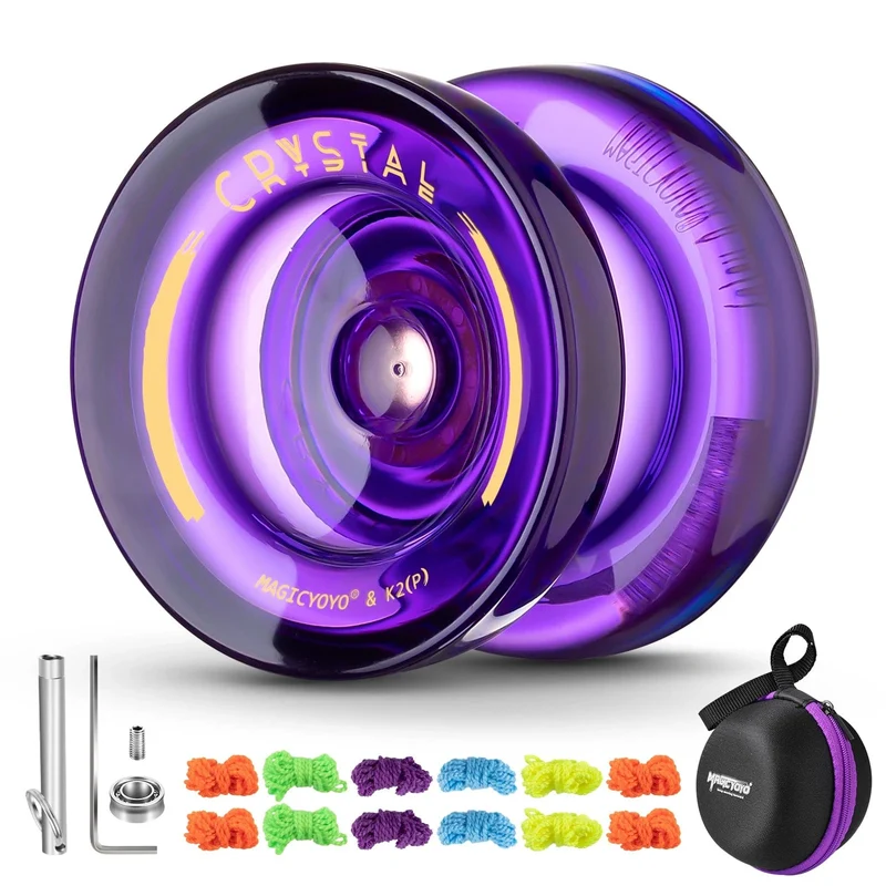 MAGICYOYO Reaktionsfreudiges Yo-Yo für Kinder K2 Crystal, Mehrzweck-Jojo aus Kunststoff für Anfänger, nicht reagierendes Ersatzkugellager