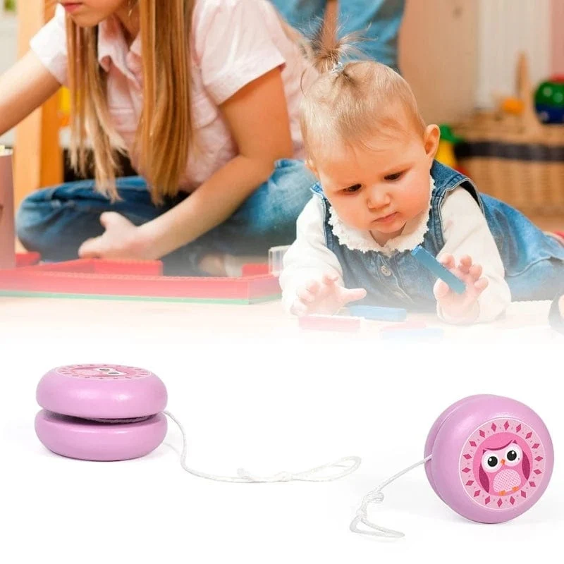 6 cm Holz-Yo-Yo-Ball, niedliches Tiermotiv, Holz-Yo-Yo-Spielzeug, Marienkäfer-Spielzeug, Kinder-Yo-Yo, kreatives Cartoon-Einhorn-Yo-Yo-Spielzeug für Kinder