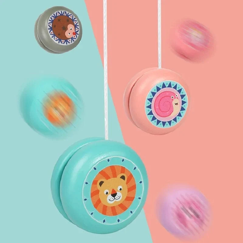 6 cm Holz-Yo-Yo-Ball, niedliches Tiermotiv, Holz-Yo-Yo-Spielzeug, Marienkäfer-Spielzeug, Kinder-Yo-Yo, kreatives Cartoon-Einhorn-Yo-Yo-Spielzeug für Kinder