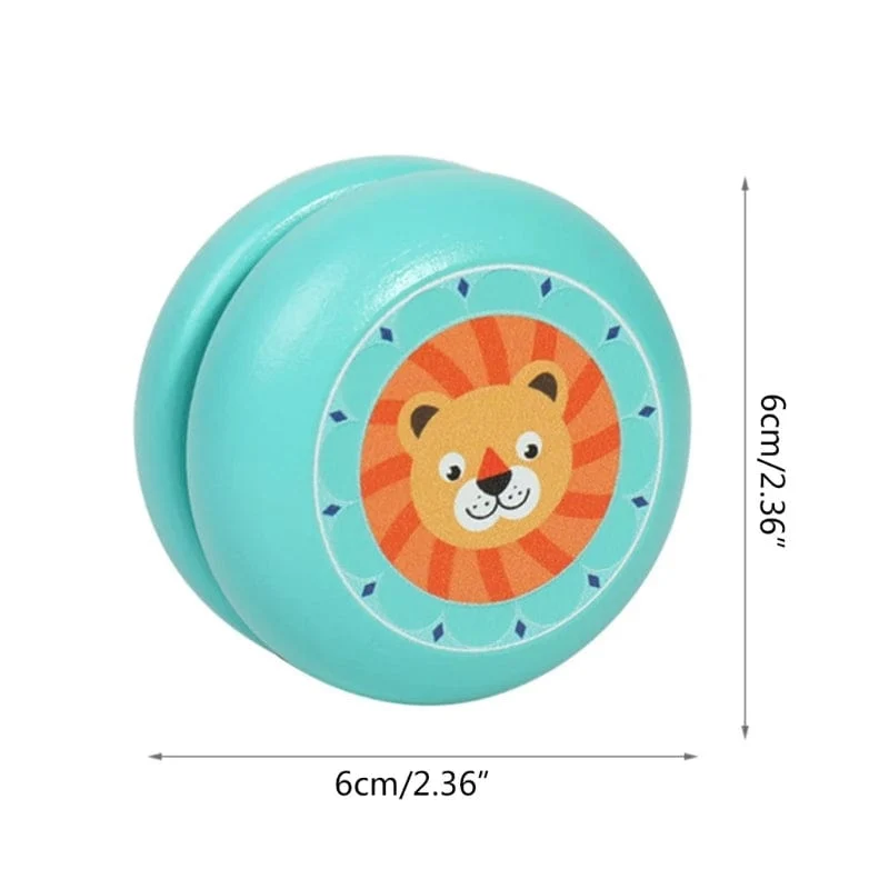 6 cm Holz-Yo-Yo-Ball, niedliches Tiermotiv, Holz-Yo-Yo-Spielzeug, Marienkäfer-Spielzeug, Kinder-Yo-Yo, kreatives Cartoon-Einhorn-Yo-Yo-Spielzeug für Kinder