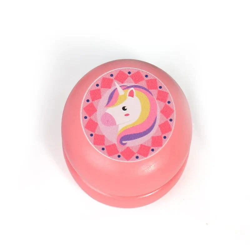 6 cm Holz-Yo-Yo-Ball, niedliches Tiermotiv, Holz-Yo-Yo-Spielzeug, Marienkäfer-Spielzeug, Kinder-Yo-Yo, kreatives Cartoon-Einhorn-Yo-Yo-Spielzeug für Kinder
