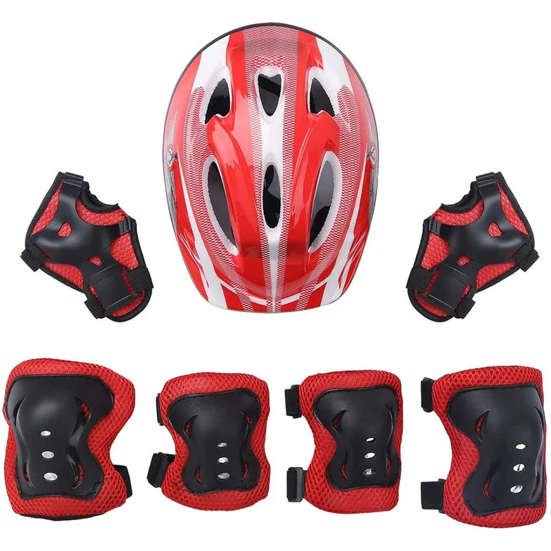 Kinder Rollerblading Schutzausrüstung Set Helmschutz Knie Ellenbogen Handgelenkschützer Junge Mädchen Fahrrad Skateboard Skifahren Roller Sport