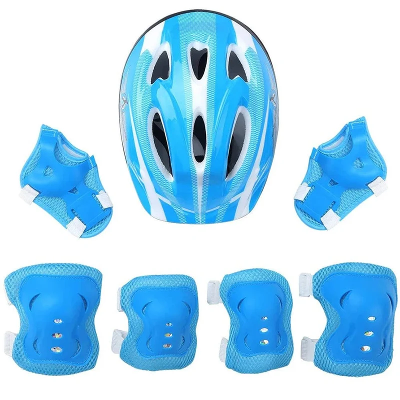 Kinder Rollerblading Schutzausrüstung Set Helmschutz Knie Ellenbogen Handgelenkschützer Junge Mädchen Fahrrad Skateboard Skifahren Roller Sport