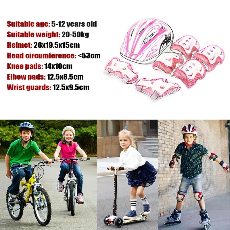 Kinder Rollerblading Schutzausrüstung Set Helmschutz Knie Ellenbogen Handgelenkschützer Junge Mädchen Fahrrad Skateboard Skifahren Roller Sport
