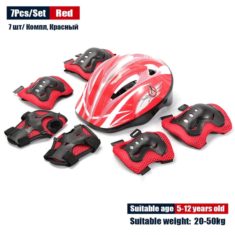 Kinder Rollerblading Schutzausrüstung Set Helmschutz Knie Ellenbogen Handgelenkschützer Junge Mädchen Fahrrad Skateboard Skifahren Roller Sport