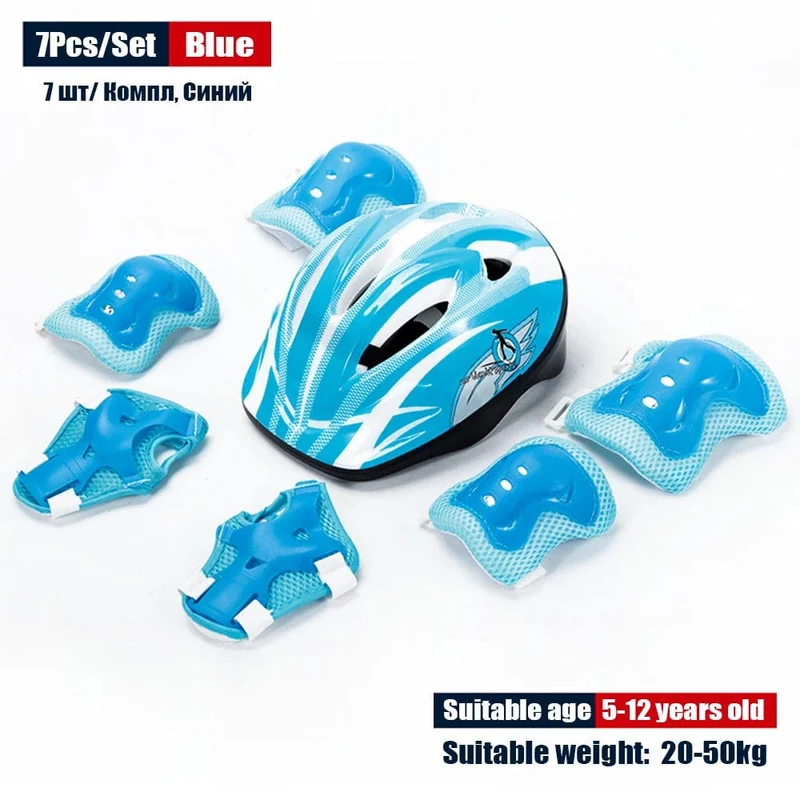 Kinder Rollerblading Schutzausrüstung Set Helmschutz Knie Ellenbogen Handgelenkschützer Junge Mädchen Fahrrad Skateboard Skifahren Roller Sport