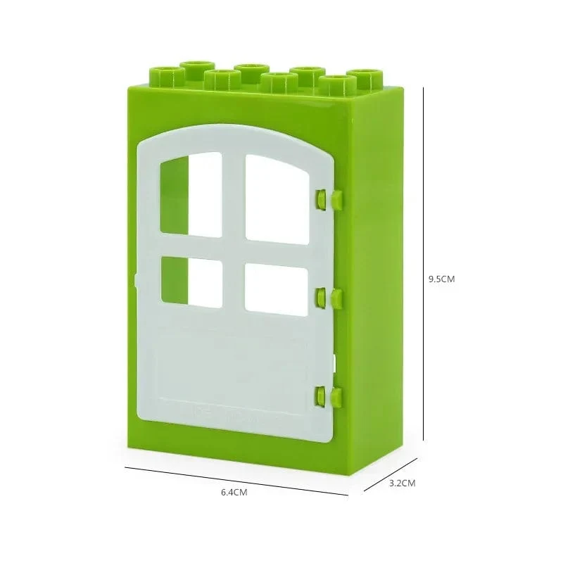 Große Bausteine ​​Häuser bauen Zubehör Tür Fenster Sets Wand Dach kompatibel große Steine ​​​​zusammenbauen Junge Mädchen Kinder Spielzeug Geschenke