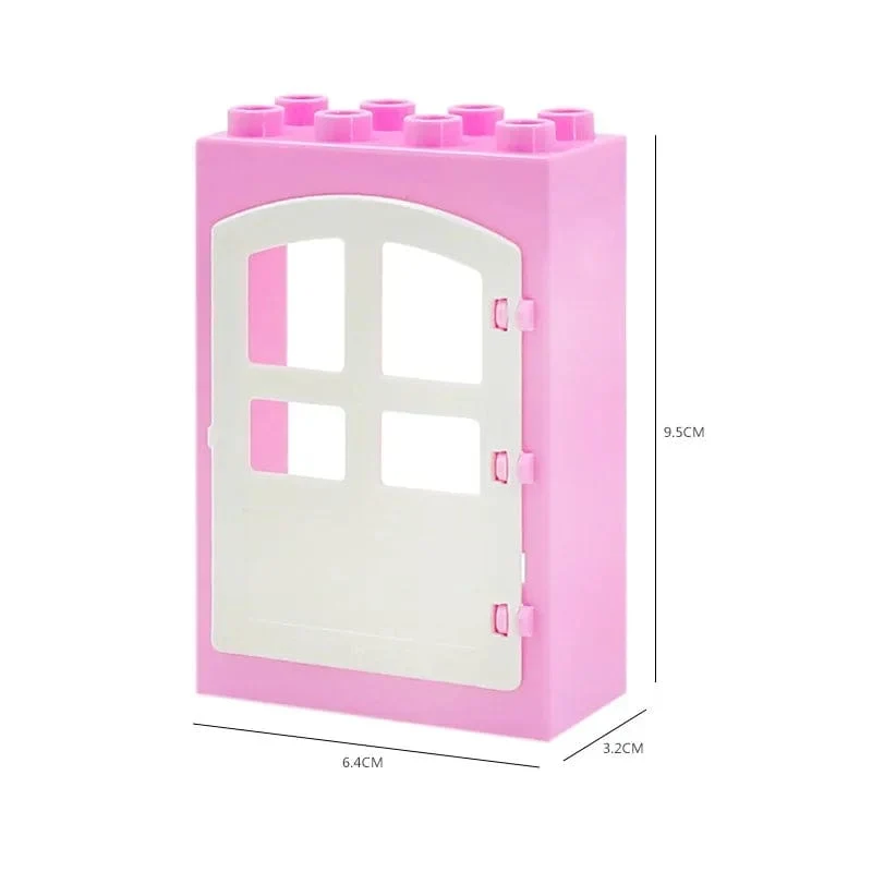 Große Bausteine ​​Häuser bauen Zubehör Tür Fenster Sets Wand Dach kompatibel große Steine ​​​​zusammenbauen Junge Mädchen Kinder Spielzeug Geschenke