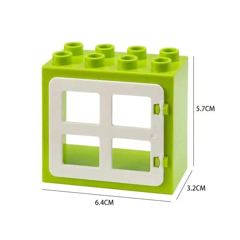 Große Bausteine ​​Häuser bauen Zubehör Tür Fenster Sets Wand Dach kompatibel große Steine ​​​​zusammenbauen Junge Mädchen Kinder Spielzeug Geschenke