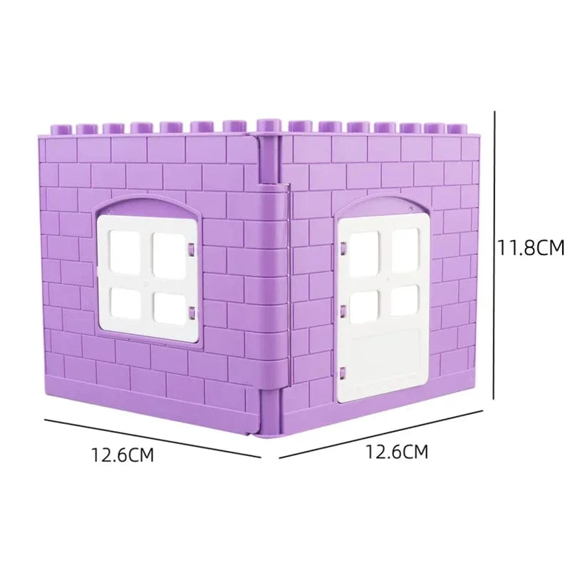 Große Bausteine ​​Häuser bauen Zubehör Tür Fenster Sets Wand Dach kompatibel große Steine ​​​​zusammenbauen Junge Mädchen Kinder Spielzeug Geschenke