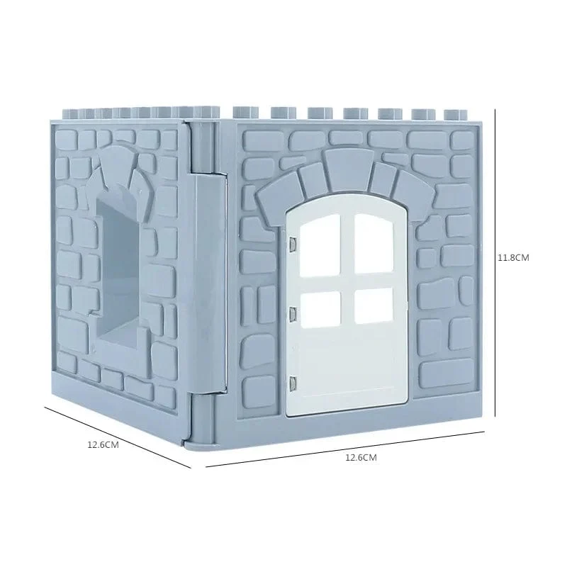 Große Bausteine ​​Häuser bauen Zubehör Tür Fenster Sets Wand Dach kompatibel große Steine ​​​​zusammenbauen Junge Mädchen Kinder Spielzeug Geschenke