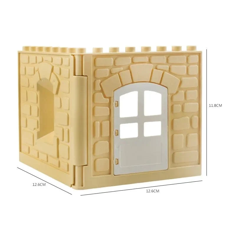 Große Bausteine ​​Häuser bauen Zubehör Tür Fenster Sets Wand Dach kompatibel große Steine ​​​​zusammenbauen Junge Mädchen Kinder Spielzeug Geschenke