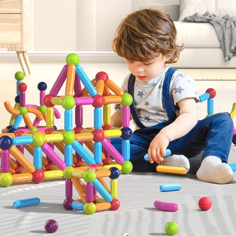 Kinder Magnetisches Bauset Magnetkugeln Stick Bausteine ​​Montessori Lernspielzeug Für Kinder Geschenk