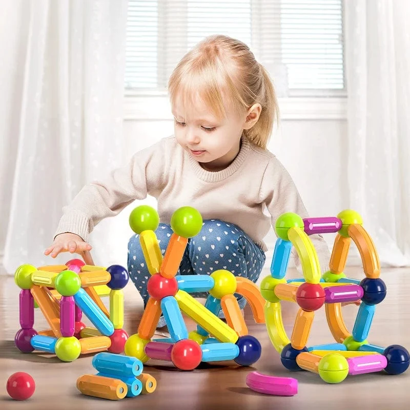 Kinder Magnetisches Bauset Magnetkugeln Stick Bausteine ​​Montessori Lernspielzeug Für Kinder Geschenk