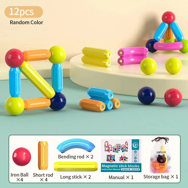 Kinder Magnetisches Bauset Magnetkugeln Stick Bausteine ​​Montessori Lernspielzeug Für Kinder Geschenk