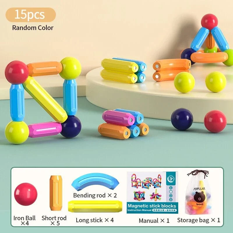 Kinder Magnetisches Bauset Magnetkugeln Stick Bausteine ​​Montessori Lernspielzeug Für Kinder Geschenk