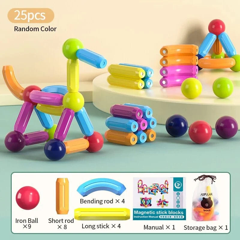 Kinder Magnetisches Bauset Magnetkugeln Stick Bausteine ​​Montessori Lernspielzeug Für Kinder Geschenk