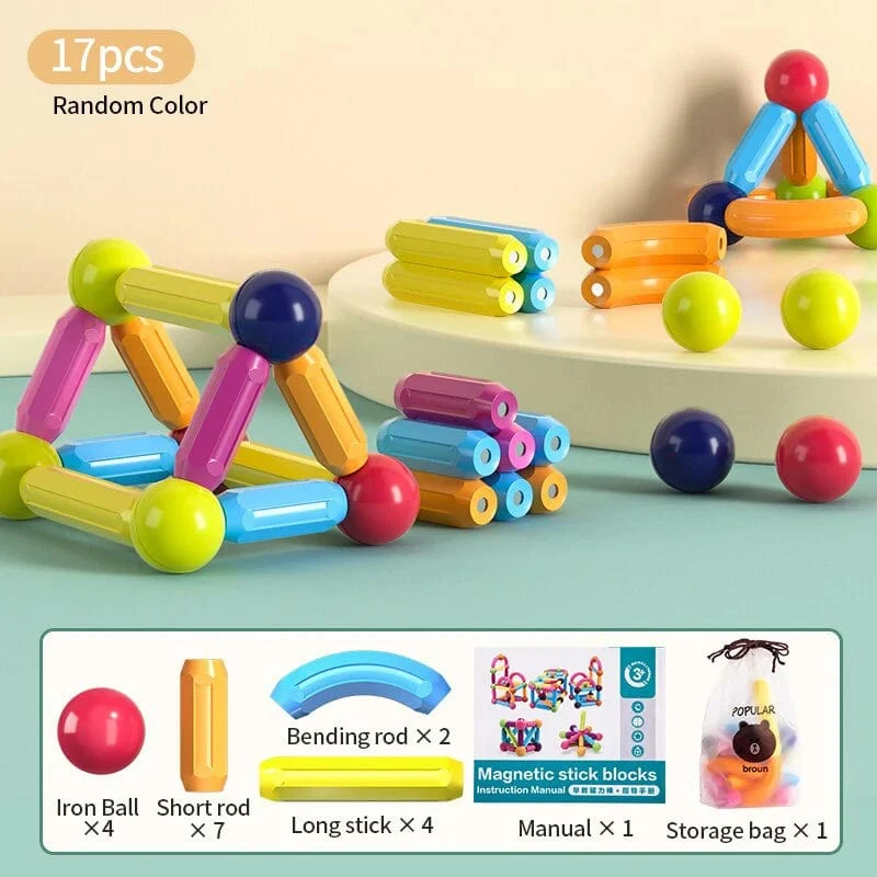 Kinder Magnetisches Bauset Magnetkugeln Stick Bausteine ​​Montessori Lernspielzeug Für Kinder Geschenk